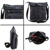 Cochoa Women Real Leather Crossbody Triple Zip Vintage Handbag Purse