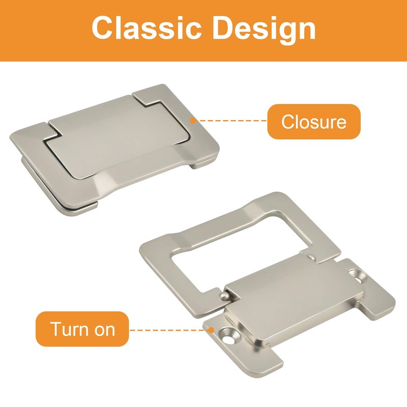 MOROBOR 4Pcs Nickel Pocket Doors Drawer Handle Flush Ring Pull,