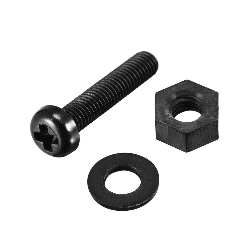 TOP-VIGOR 20Pcs M5x25mm Nylon Screw Nut Washer Assortment Kit, Round