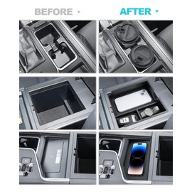CDEFG 3PCS Compatible with 2024 2025 Lexus GX 550 Center Console Organizer Tray GX 550 Accessories Middle Console Cup Holder Wireless Charing Pad 2024 2025 GX 550 Storage Box(Not for Cool Box)