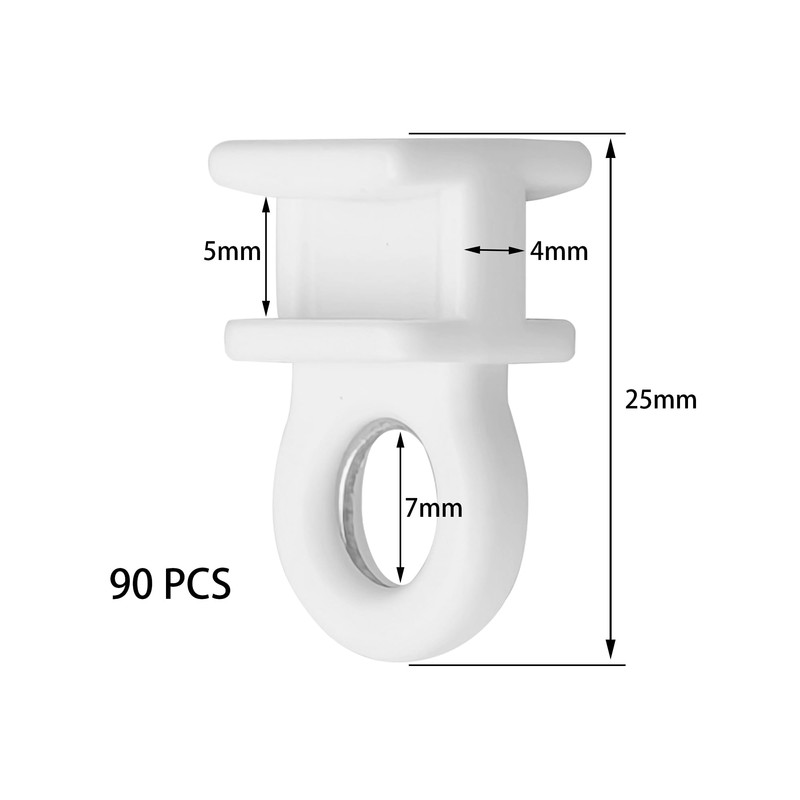 90 PCS Curtain Track Gliders – Plastic Curtain Rollers with