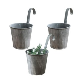 FALUCKYY Hanging Wall Baskets / Balcony Flower Pots, Hanging Balcony Pot, Metal Planter to Hang, Set of 3