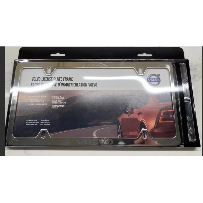 Volvo Genuine Volvo License Plate Frame Bracket Polished NIB chrome