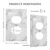 White Grey Marble Electrical Outlet Cover Decorative Wall Plate Single