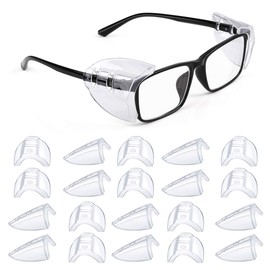 MELASA 12 Pairs Eye Glasses Side Shields, Flexible Slip on Side Shields for Safety Glasses Fits Small to Large Eyeglasses Universal