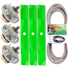 TENGMUJX 48 inch Deck Rebuild Kit for John Dee re for John Deere Z425 Z445 Z435 Includes (3) Spindles AM124498 (1) Be lt M154296 (3) Medium-Lift Blades M143520