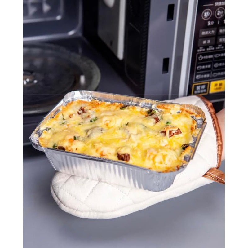 HAYCH 50 Large Aluminium Disposable Reusable Foil Food Container with