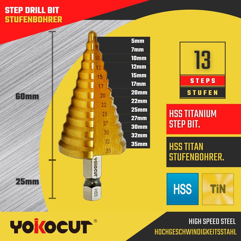 Step Drill Bit HSS Titanium Step Drill Bit For Metal