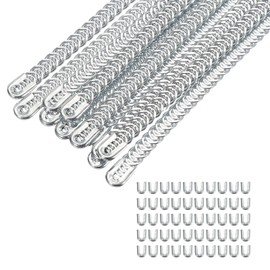 sourcing map 12Pcs Spiral Metal Corset Boning, 14x2.4 Inch Stainless Steel Boning Precut Steel Boning Tips with 50 Pcs Cap Head for Corset Gown Costumes Crafts Sewing