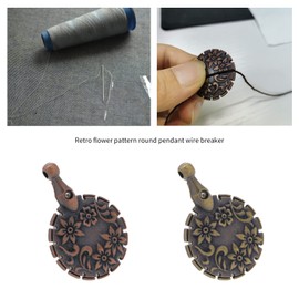 The Lord of the Tools 4 Pieces Yarn Cutter Pendant Round Thread Cutter Decoration Yarn Cutter Thread Yarn Cutting Tools for Sewing Craft Pendant Accessories 4 Colours