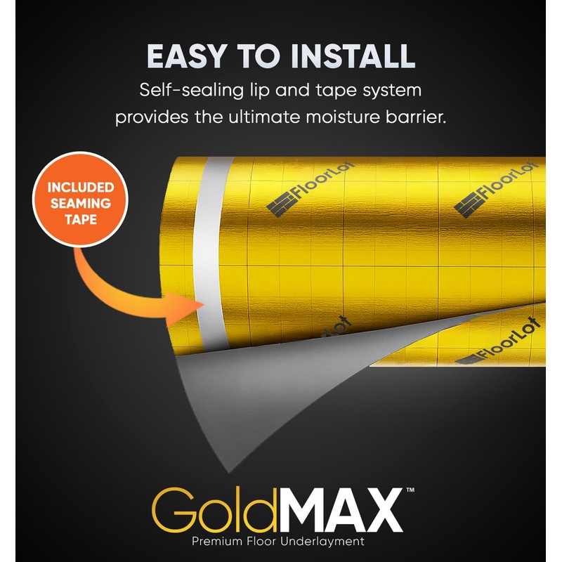FLOORLOT GoldMax Premium Floor Underlayment - 200 sqft Roll -