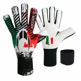 HO Soccer Squadra Turf Negative Italy Unisex Kids Goalkeeper Gloves, Green/White/Red, Size 6