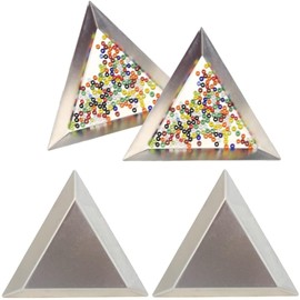 Aluminum Triangle Bead Sorting Trays Set of 4 65*81mm Sequin Rhinestone Trays Diamond Art Trays Crafts Storage Storage Container Decoration DIY Art Crafts Jewelry Making