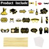 Generic 23pcs Homecoming Dance Photo Booth Props, Blcak gold Homecoming