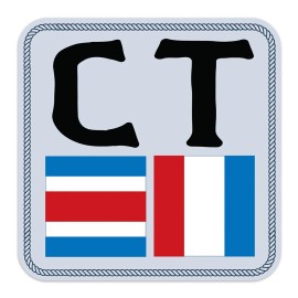 RetroPlanet Vinyl Sticker; Connecticut Nautical Flag, CT State Abbreviation Die Cut Sticker