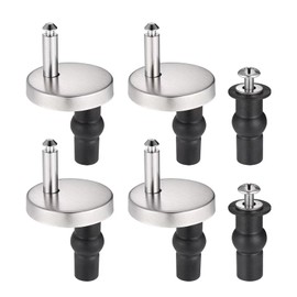 4 Pack Toilet Seat Fittings Fixings Quick Release Toilet Seat Top Fixings Soft Close Toilet Seat Hinges Replacement Kit with 2 Expansion Screw for WC Toilet Blind Holes.