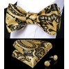 DiBanGu Gold Bow Ties for Men Self Tie Bow Tie