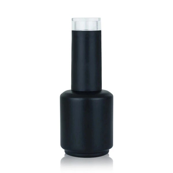 Burmax Empty Matte Black Glass Nail Polish Bottle 15 ml