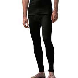 Men´s Leggings, Organic Virgin Wool and Silk, Black, Size: Medium