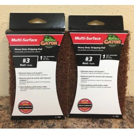 Gator 7322 #3 Rust Synthetic Steel Wool Stripping Pad 3-7/8 in. x 6 in. 2 Pk