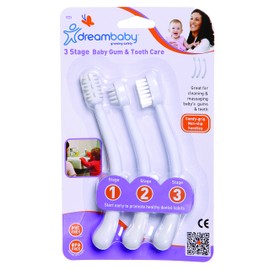 Dreambaby 3 Stage Baby Gum and Tooth Care Set, White (Pack of 3)