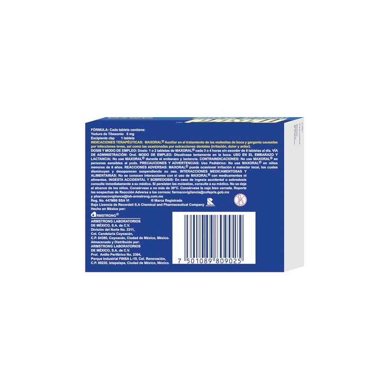 Maxoral Tabletas, 5 mg, 24 Piezas