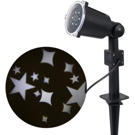 LED Light Projection for Indoors/Outdoors | Festive Colorful Light Display for Home and Garden (Christmas or Kaleidoscope Light) (White Starry Light Decor)