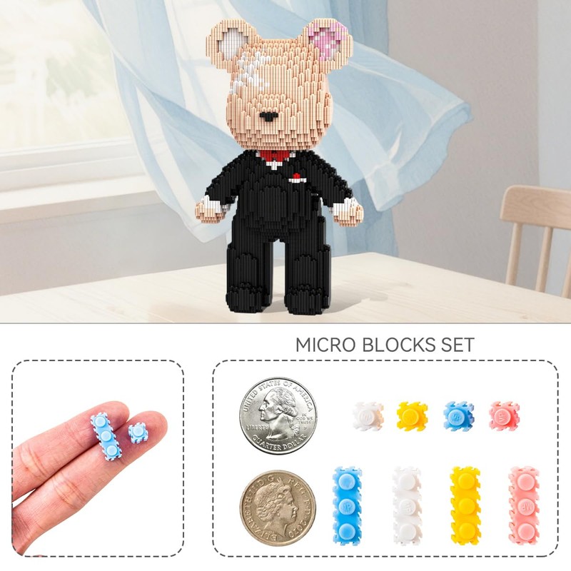 DAHONPA Bridegroom Bear Brick Micro Building Blocks Set (2350 Pieces),