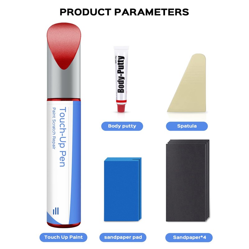 PARTS4EV Race Red(PQ) Touch Up Paint Repair Kit Compatible with