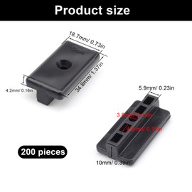 KLEHOPE 200 Stück T-Clips für Terrassendielen, 6 mm Versteckte Terrassendielen Terrassenclips, T-Förmig Clips, Schwarze Versteckte T-Clip, für Garten, Balkon, Terrasse