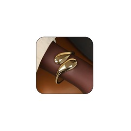 AIETUE Gold Bangle Bracelets For Women, Polished Chunky Twisted Hinged Waterdrop Spiraled Oval Open Thick Cuff Statement Jewelry Gift, Medium, Zinc, no gemstone