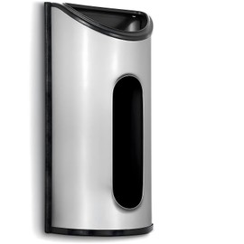 malmo Plastic Bag Holder for Grocery Bag Wall Mount, Kitchen Dining Laundry Room Trash Bag Storage Dispenser, Smudge-Proof Anti-Fingerprint Stainless Steel, Silver