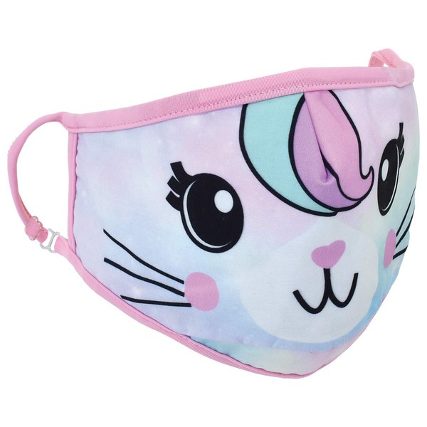 iscream Child's Pretty Kittycorn Reversible Double Layer Adjustable Ear Strap Face Mask with Pocket