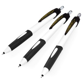 uni-ball SN-220 Power Tank Retractable Ballpoint Pen - 1.0mm - White Barrel - Black Ink - Pack of 3