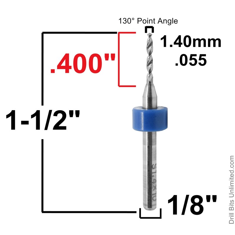 Carbide Drill Bits with 1/8" Shanks (Choose Your Size) for
