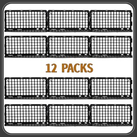 BYZCYSG 12-Pack Under Couch Blocker, Pet Barrier for Furniture, Plastic Under Bed Blocker with 50 Ties, Black Couch Barriers for Dogs