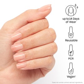 OPI On Point Glow to Prom With Me? | Short Squoval Nude Iridescent Press On Nails | With Nail Glue | Long Lasting, Reusable, Non-damaging