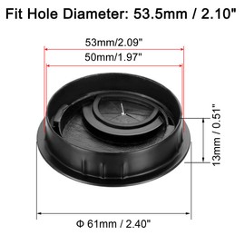 sourcing map Cable Hole Cover, 2.1Inch/53.5mm Zinc Alloy Desk Wire Cord Cable Grommets Hole Cover for Office PC Desk Cable Cord Organizer, 2 Pcs Black