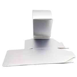 Paper Gift Cupcake Storage Trinket Boxes 12 count 3.5 x 3.5 x 3.5 for cupcakes (silver) hard stock paper box