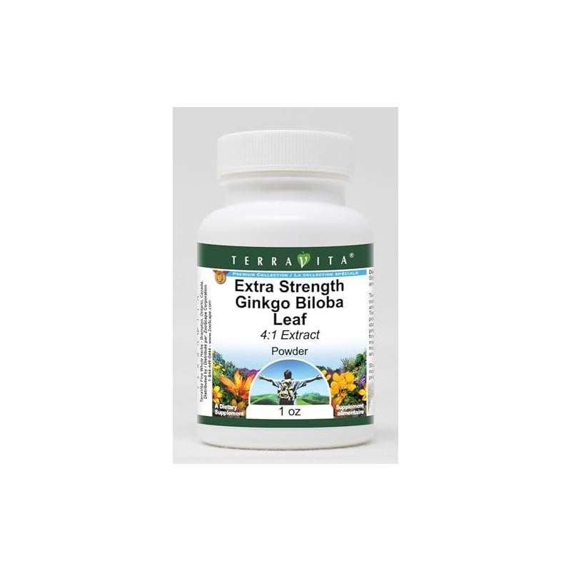 Extra Strength Ginkgo Biloba Leaf 4:1 Extract Powder (1 oz,