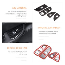 4 x Carbon fiber For Giulia 2016 2017 2018 ABS Chrome Window Lift Switch Button Frame Cover Trim Stickers Accessories
