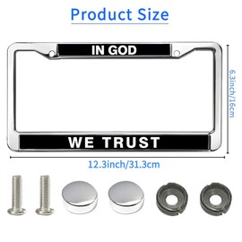 We Trust in God License Plate Frame Anti-Theft God Lover Faith Inspirational License Plate Frame Jesus Loves me Easy Installation Mounting Gift Kit