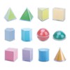 MagiDeal 12 Pieces Geometric Shapes Blocks Pattern Blocks Transparent 3D