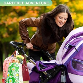 Aguwontior Stroller Hooks, 2 Pack - 3rd Generation Stroller Clips and Hooks, Affordable Stroller Hook for Bags, Adjustable Stroller Carabiner Clip, Versatile Baby Stroller Accessories, Baby Essentials