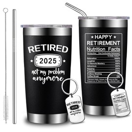 GITITUMB Retirement Gifts for Men - Retired 2025 Not My Problem Anymore - Happy Retirement Gifts for Colleague, Coworker, Boss, Employee, Doctor, Teacher, Husband, Dad - 20oz Retired Tumbler