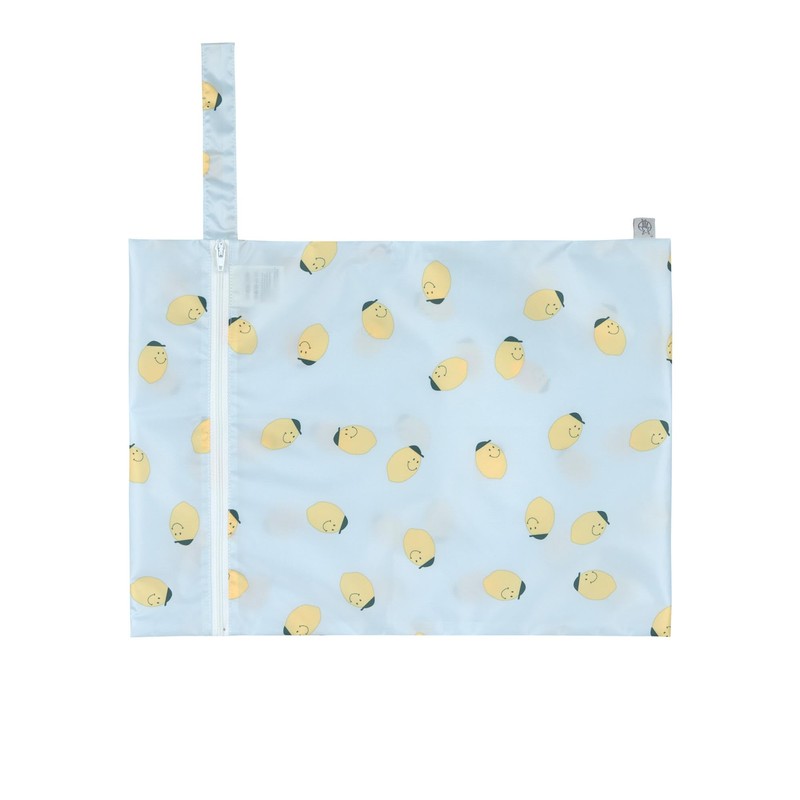 LÄSSIG Happy Fruits Reusable Wet Bag, Pack of 2, Lemon