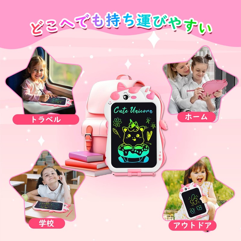 POPERFUN 8.5 Inch LCD Drawing Board Unicorn Electronic Memo Pad