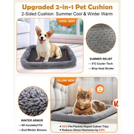 Morpilot Cat Carrier - Cat Carrier Soft for Medium or Large Cats up to 20lbs, with Dual-Sided Cushion, Secure Buckle and Foldable Bowl, Dog Carriers for Small Dogs - Pet Carrier (Dark Gray)
