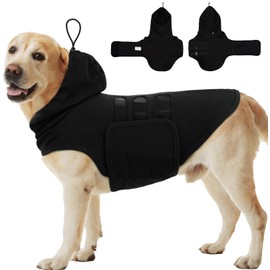 Dog Anxiety Calming Vest, Dog Calming Vest with Ear Cover, Anxiety Jacket for Large Dogs, Dog Compression Shirt Anxiety for Separation, Fireworks, Vet Visits, Travel (Black, XL)