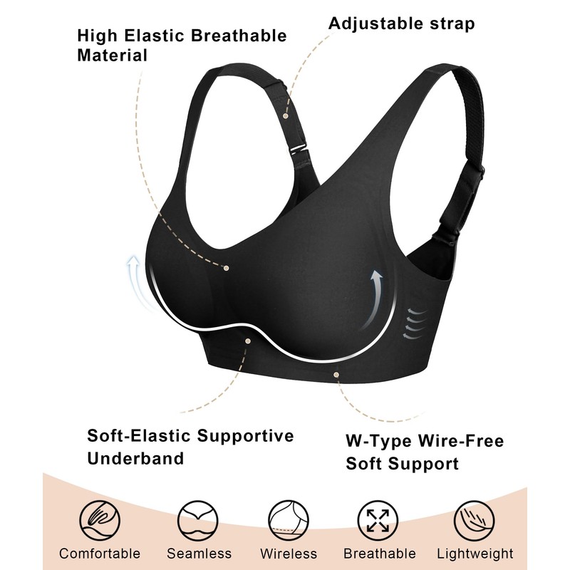 SHAPERX Bras for Women Full Coverage No Underwire Seamless Everyday